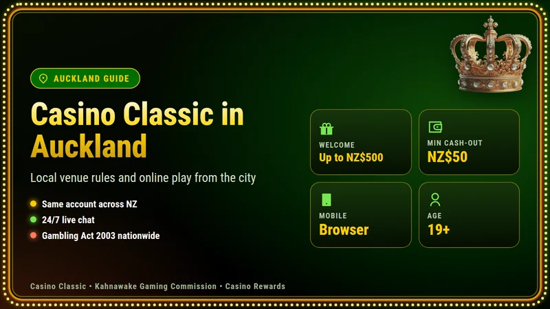 Casino Classic for Auckland players: welcome offer, local rules and help