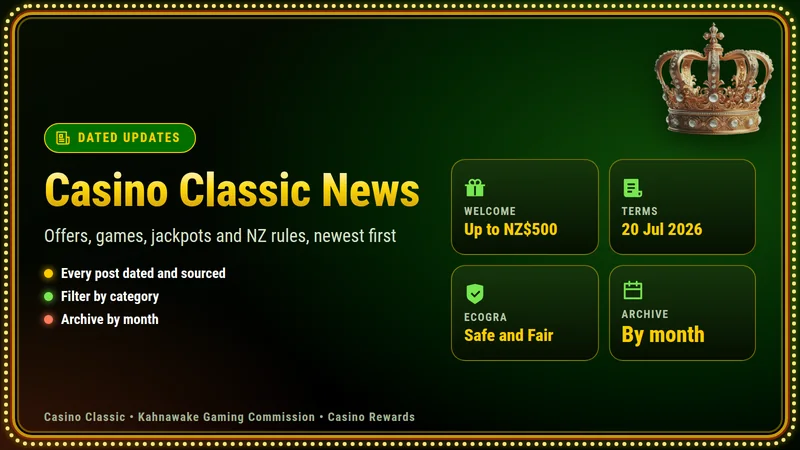 Casino Classic news at a glance: offers, games, jackpots and NZ rules